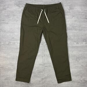 Vuori Ripstop Pants Women XL Green Organic Cotton Stretch Athleisure VW450 EUC